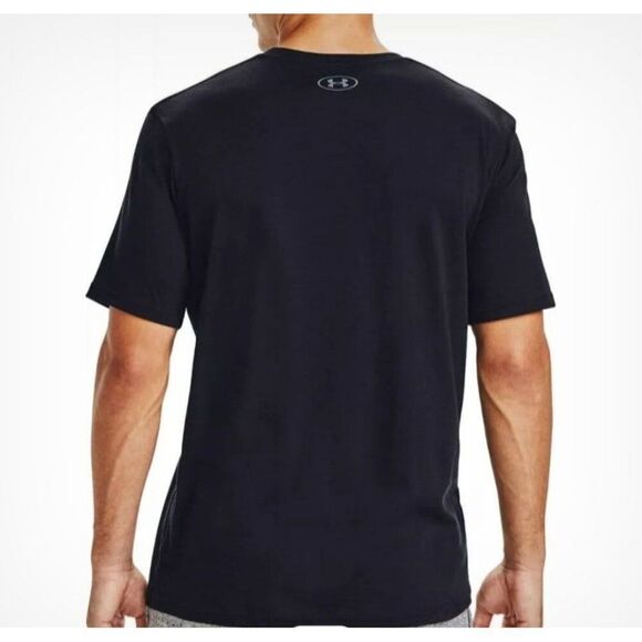 Under Armour Mens Tee M Black Locker Tag Wordmark HeatGear Loose Fit T-Shirt - Picture 2 of 8